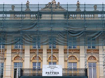 Сітка затіняюча фасадна для будівельних риштувань 3х50 м (150 м&sup2;) 118866456 фото